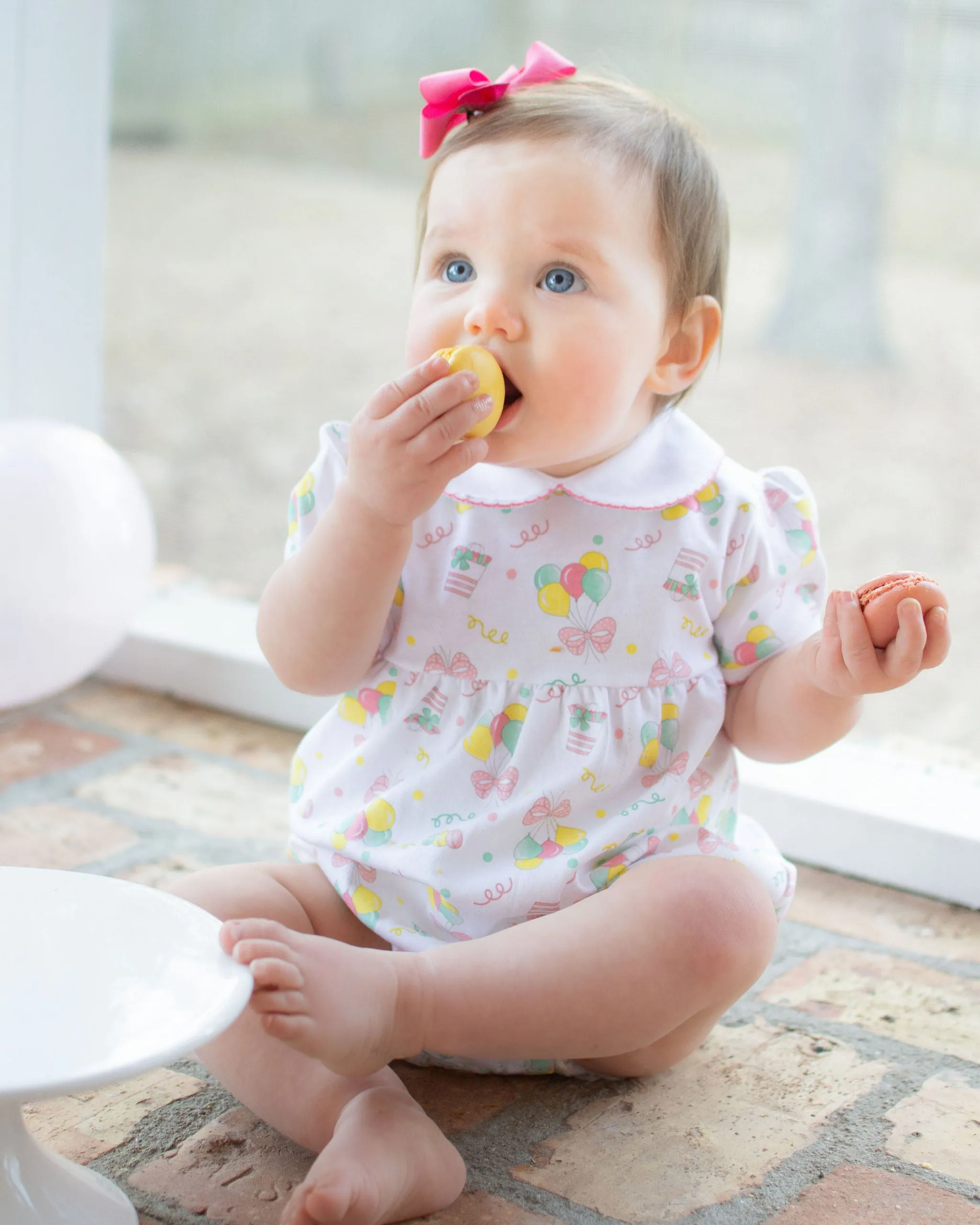Baby Girl's "Birthday" Pima Cotton Romper