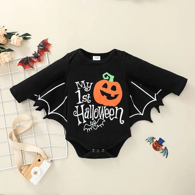 Baby Halloween Romper Baby Clothes Long Sleeve Bat Kids Newborn Jumpsuit Infant
