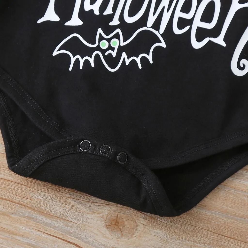 Baby Halloween Romper Baby Clothes Long Sleeve Bat Kids Newborn Jumpsuit Infant