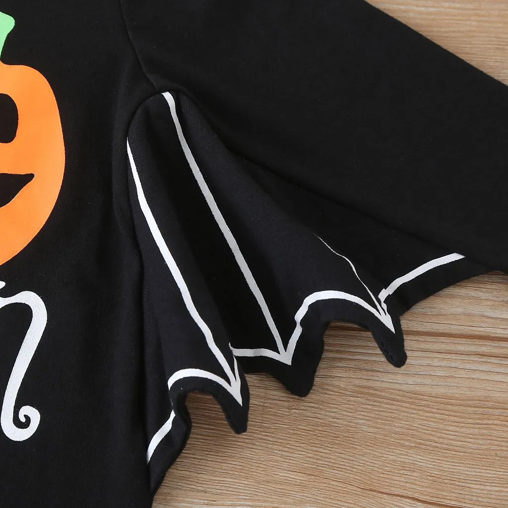 Baby Halloween Romper Baby Clothes Long Sleeve Bat Kids Newborn Jumpsuit Infant