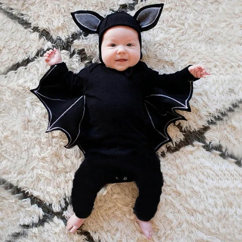 Baby Halloween Romper Baby Clothes Long Sleeve Bat Kids Newborn Jumpsuit Infant