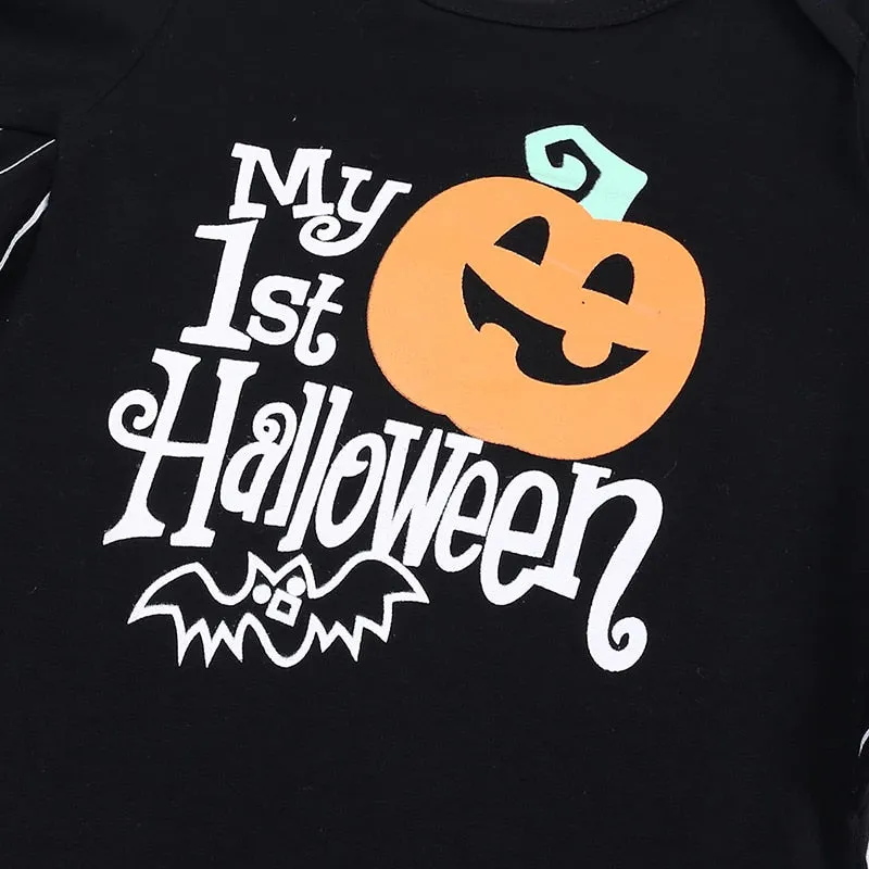 Baby Halloween Romper Baby Clothes Long Sleeve Bat Kids Newborn Jumpsuit Infant