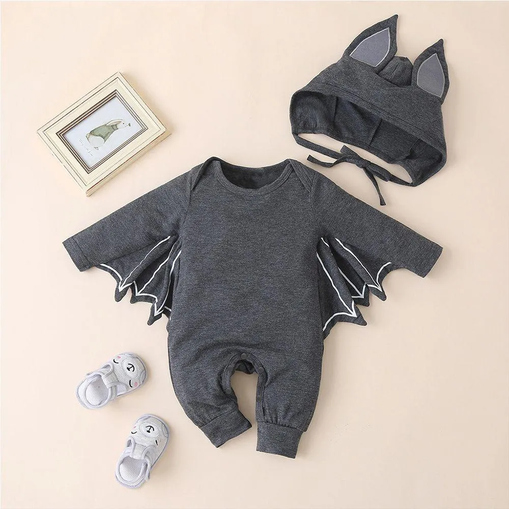 Baby Halloween Romper Baby Clothes Long Sleeve Bat Kids Newborn Jumpsuit Infant
