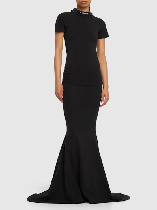 Balenciaga   Cotton jersey long dress 