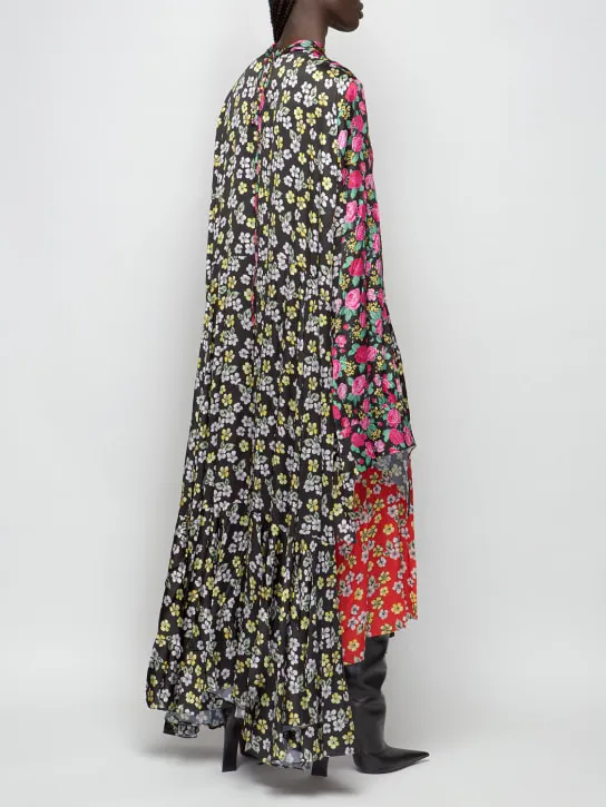 Balenciaga   Printed satin long dress 