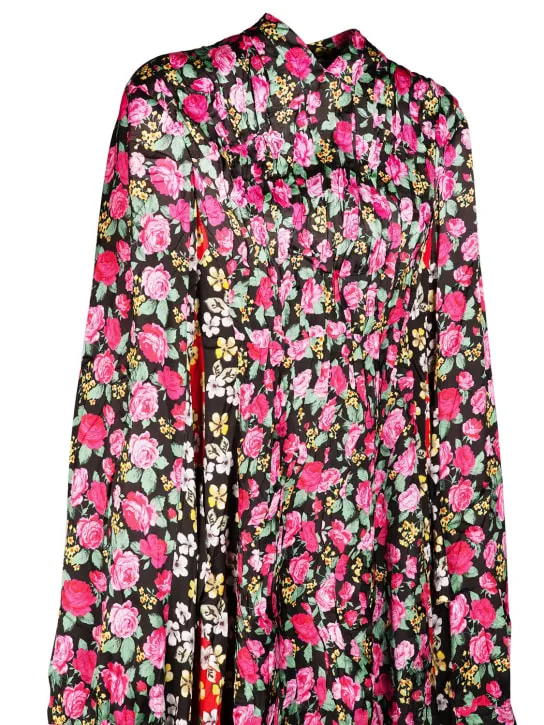 Balenciaga   Printed satin long dress 