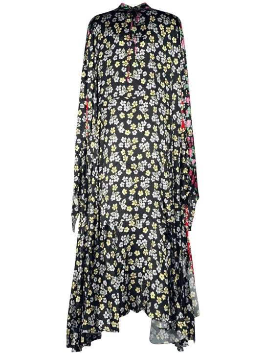 Balenciaga   Printed satin long dress 