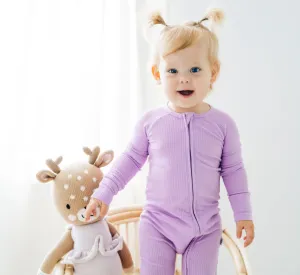 Bamboo Ribbed Romper - Purple
