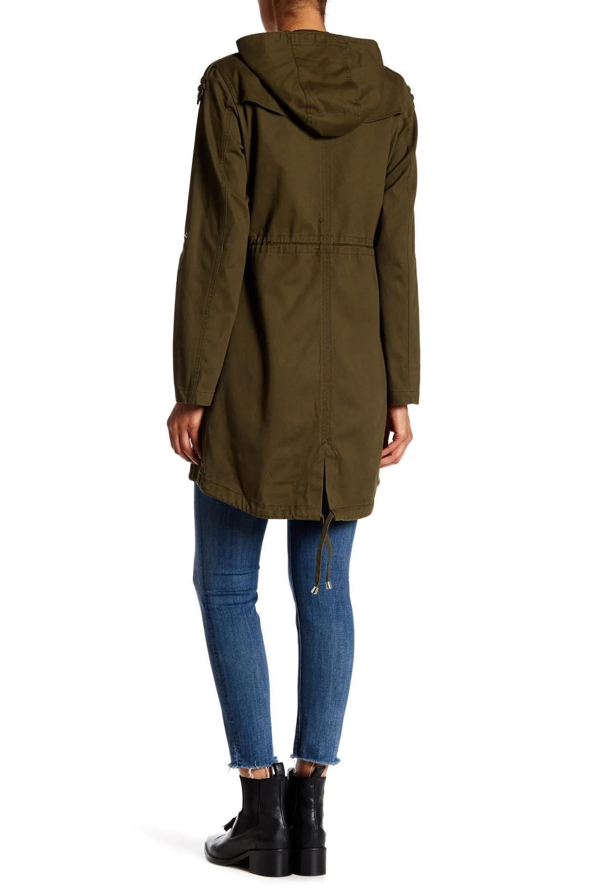 BCBGeneration Roll Sleeve Hooded Anorak