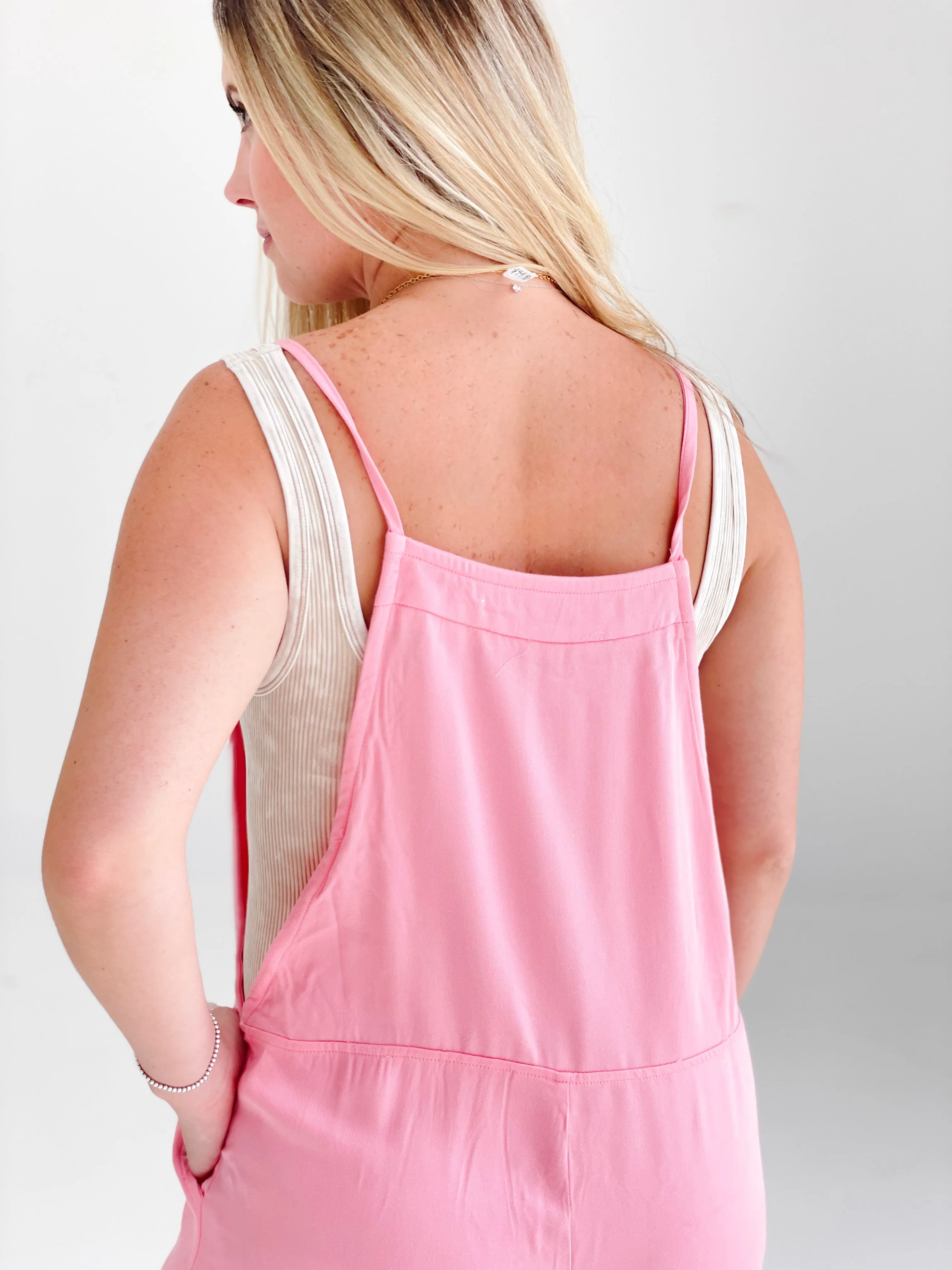 Beating The Heat Romper - Pink