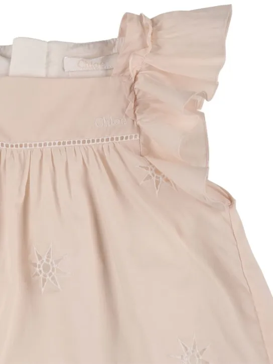 Chloé   Organic percale cotton dress &amp; hat 
