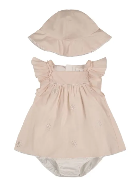 Chloé   Organic percale cotton dress &amp; hat 