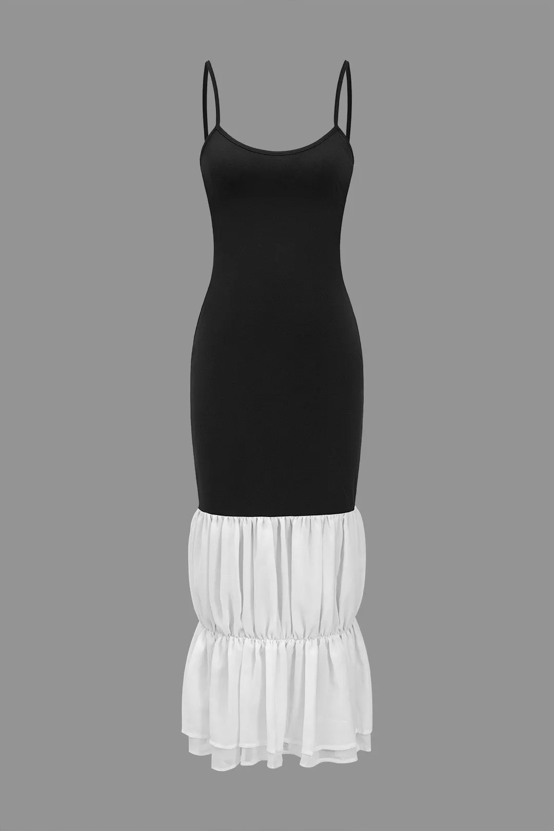 Color Block Slip Maxi Dress