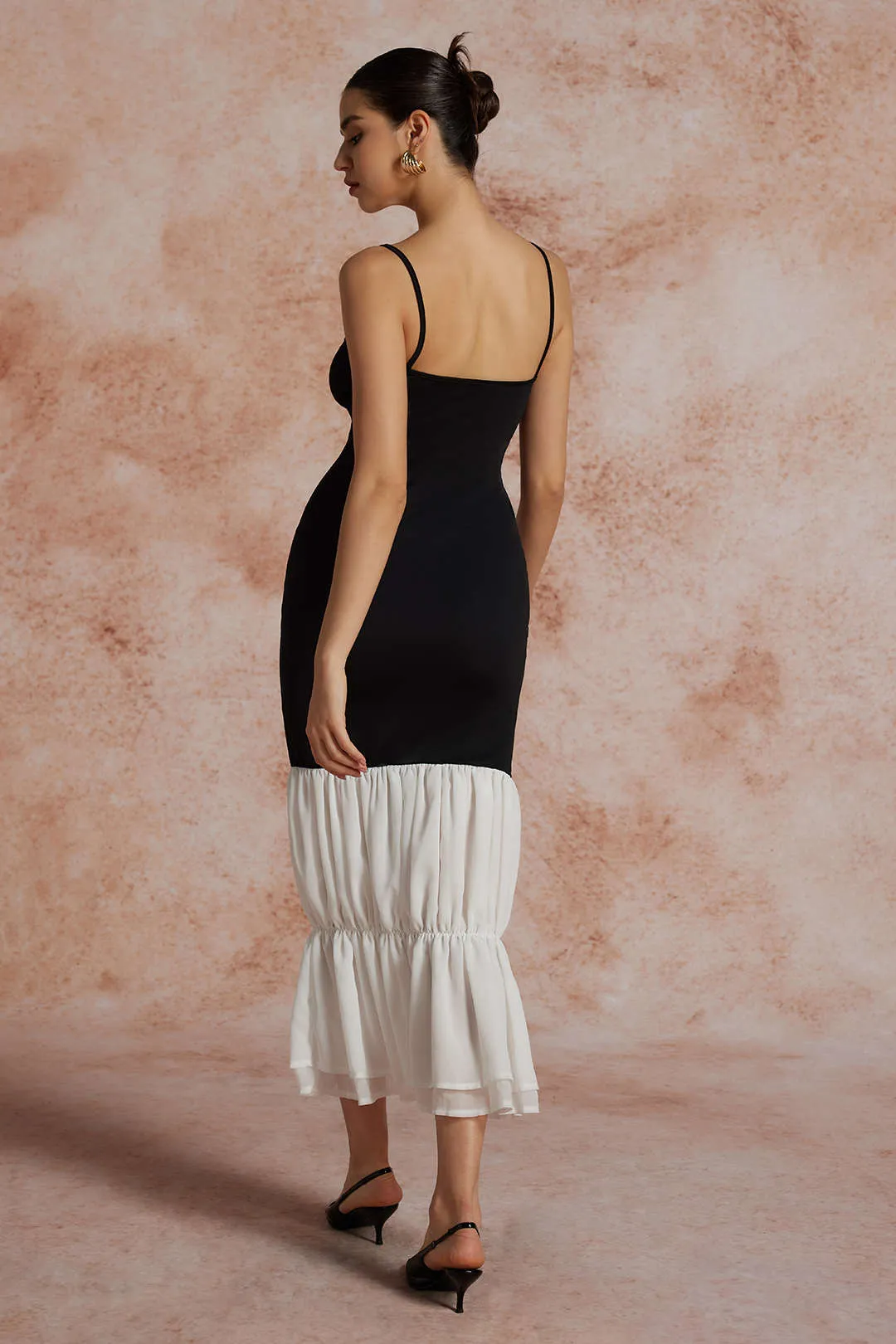 Color Block Slip Maxi Dress