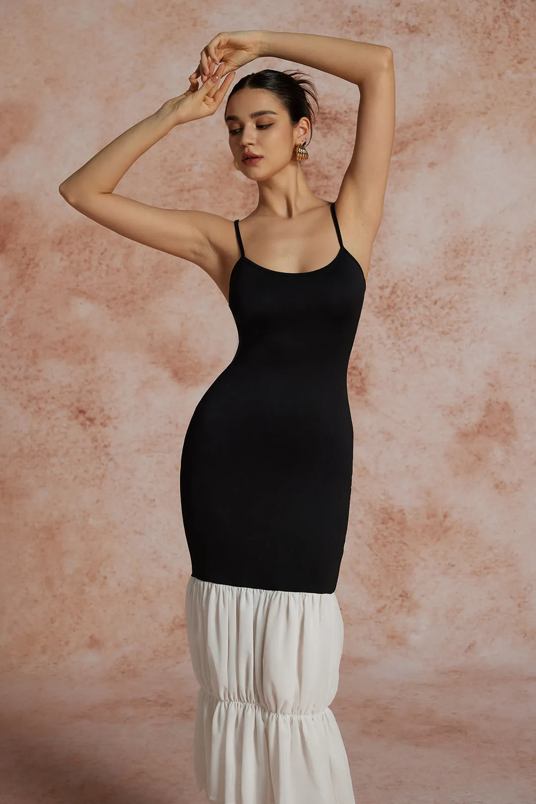 Color Block Slip Maxi Dress