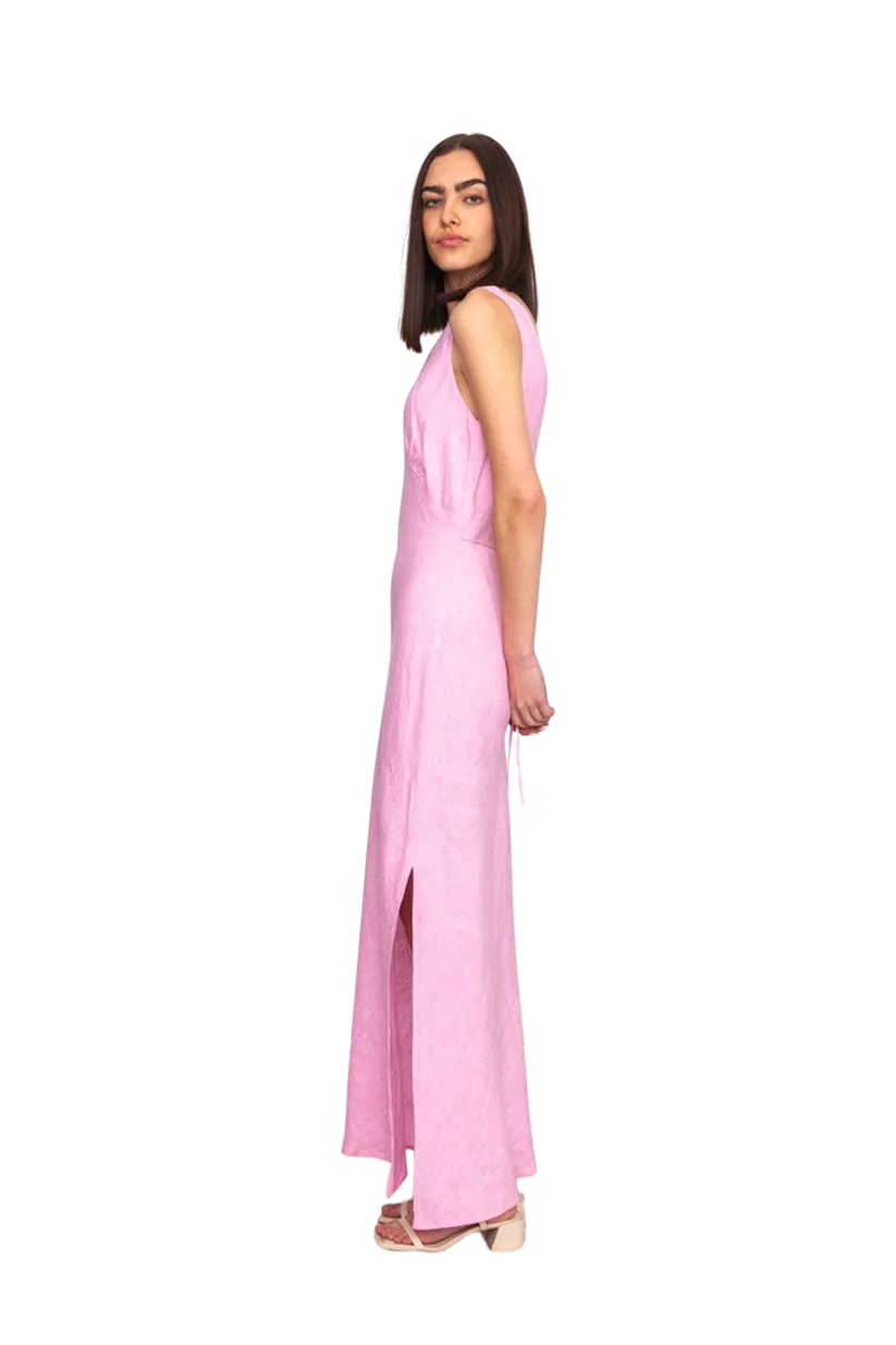 Esme Linen Slip Dress Pink