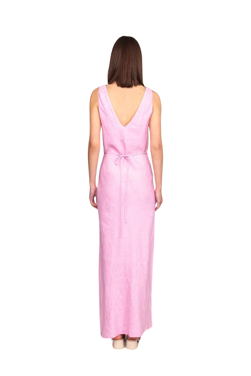 Esme Linen Slip Dress Pink