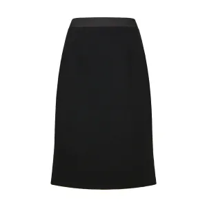 Heidi Tailored Wool Crepe Black Skirt