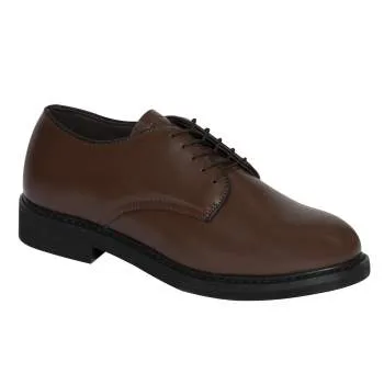 Leather Military Uniform Oxford Dress Shoe Brown