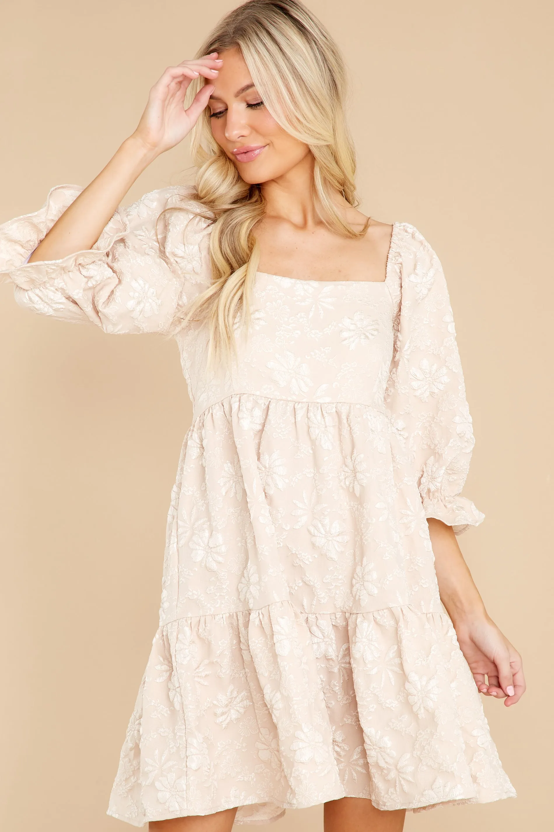 Little Daisy Natural Floral Print Dress