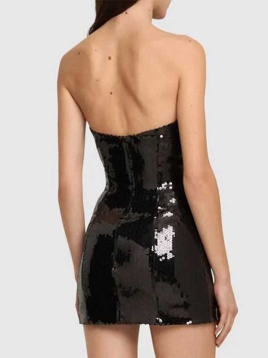 Mônot   Sequined sweetheart mini dress 