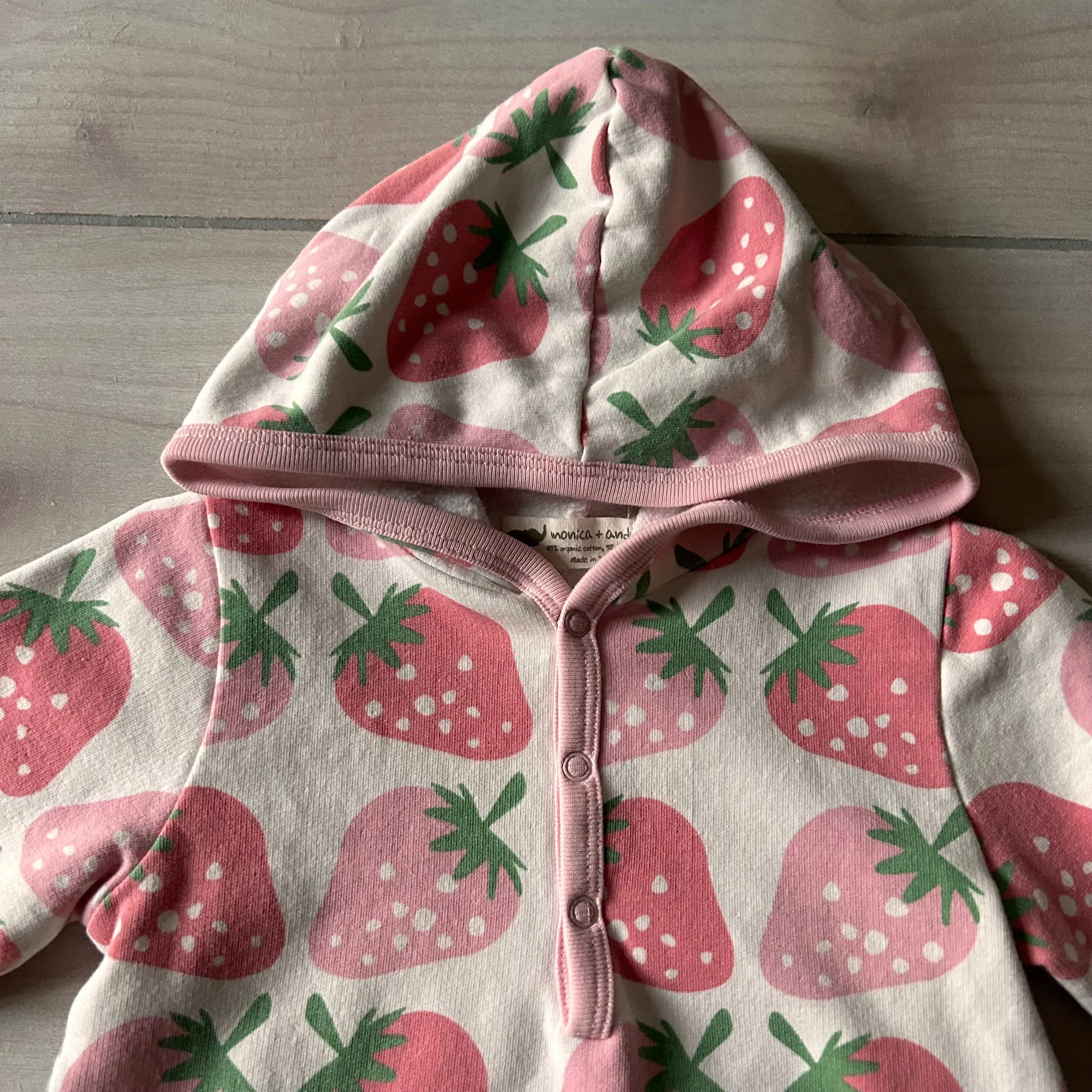 Monica & Andy Strawberry Organic Cotton Romper