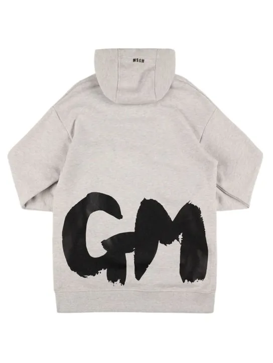 MSGM   Hooded cotton sweatshirt dress 
