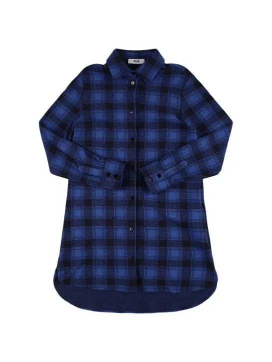 MSGM   Plaid cotton shirt dress 