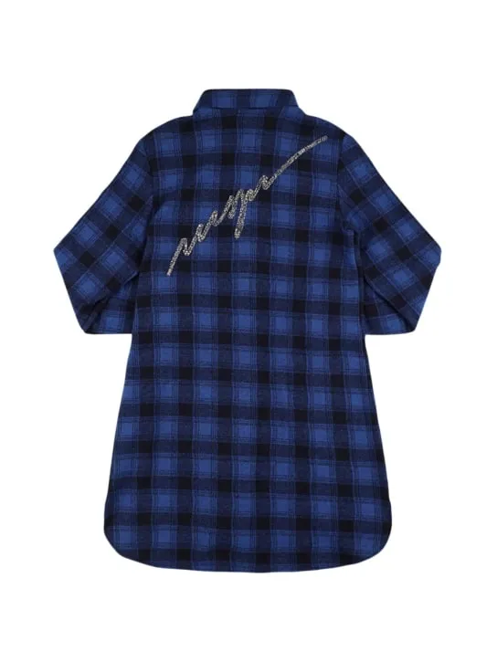 MSGM   Plaid cotton shirt dress 