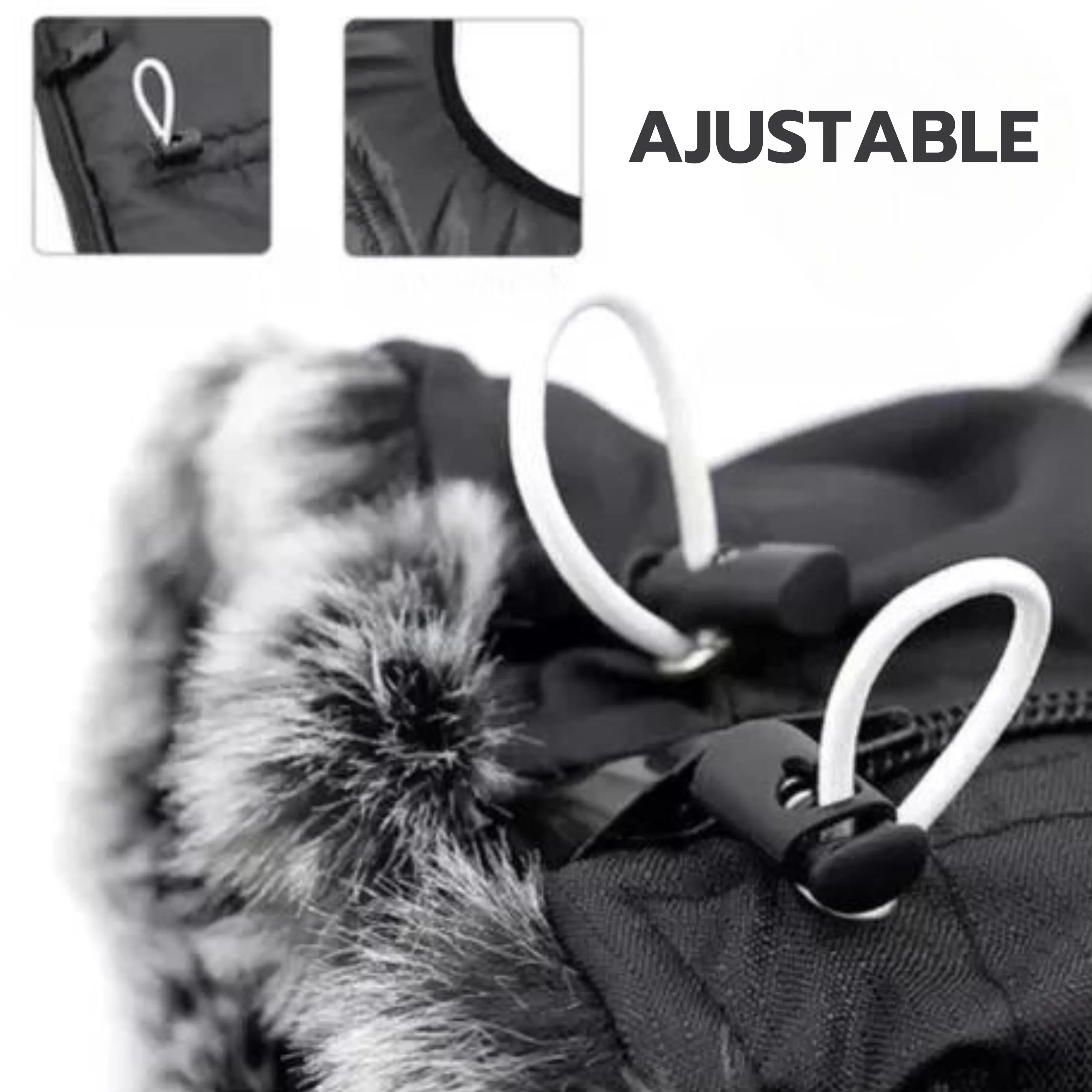 Parka 3xl Imper. Con Cuello De Felpa Y Detalles Reflectante