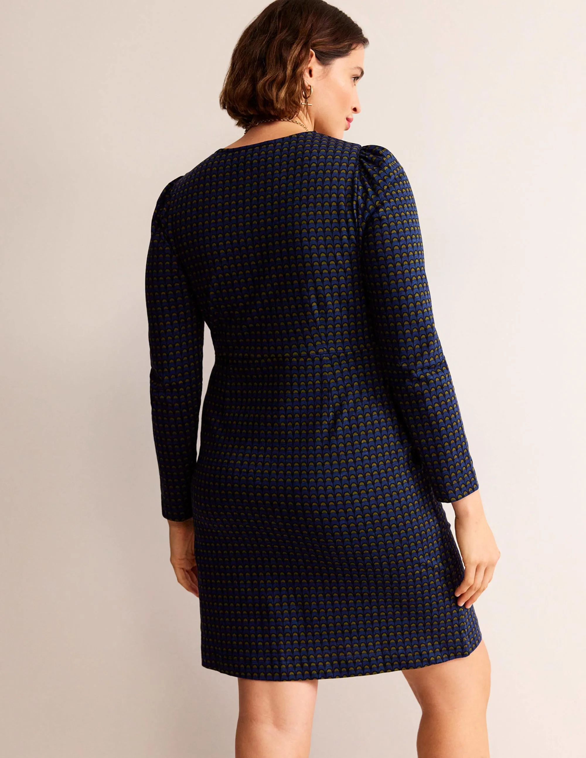Penelope Jersey Dress-Sapphire Blue, Geo Charm