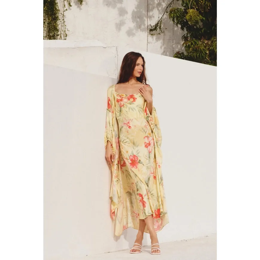 Quiet Solitude Cowl Neck Midi Dress