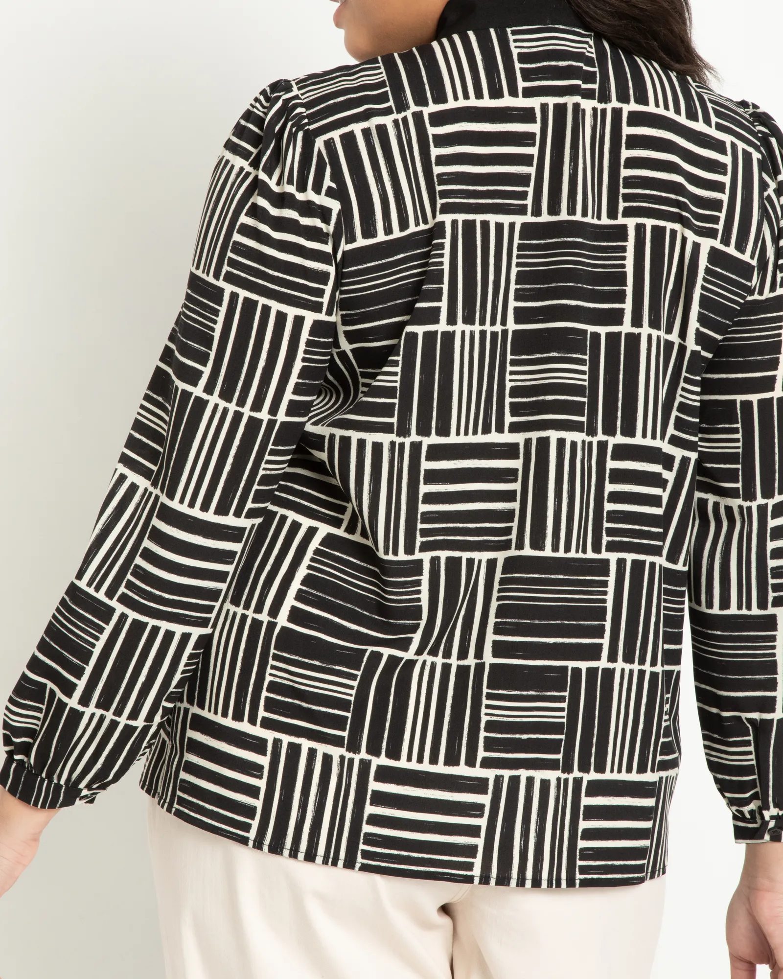 Reina Tie Neck Blouse | Basketweave