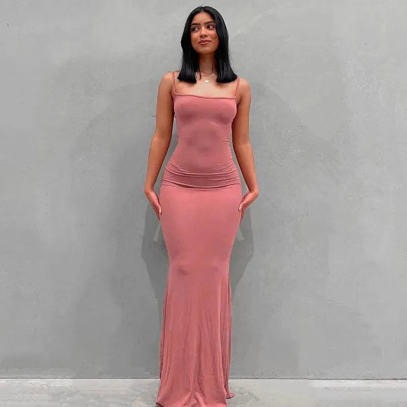 Satin Slip Maxi Dress: Retro-Future Chic for Stylish Women