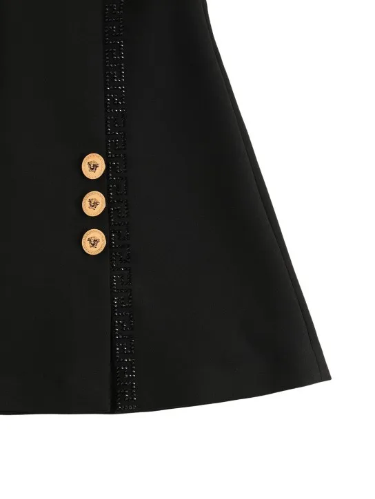 Versace   Embellished cady sleeveless dress 