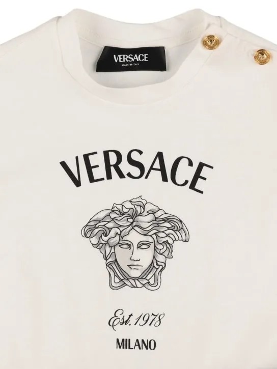 Versace   Printed cotton jersey dress 